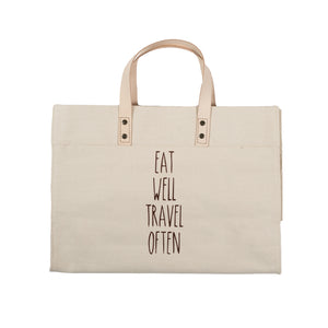 Eat Well Travel Often Canvas Tote